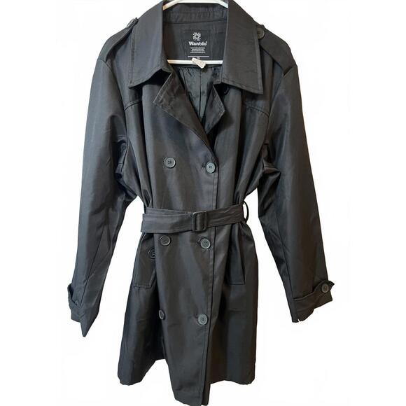 Wantdo Jackets & Blazers - Wantdo Classic Black  Trench Coat – Water-Resistant & Belted – Size XXL